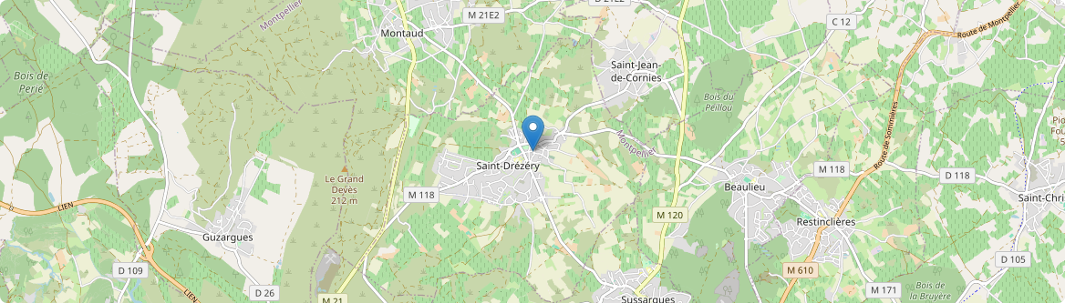 Saint-Drézéry - Carte