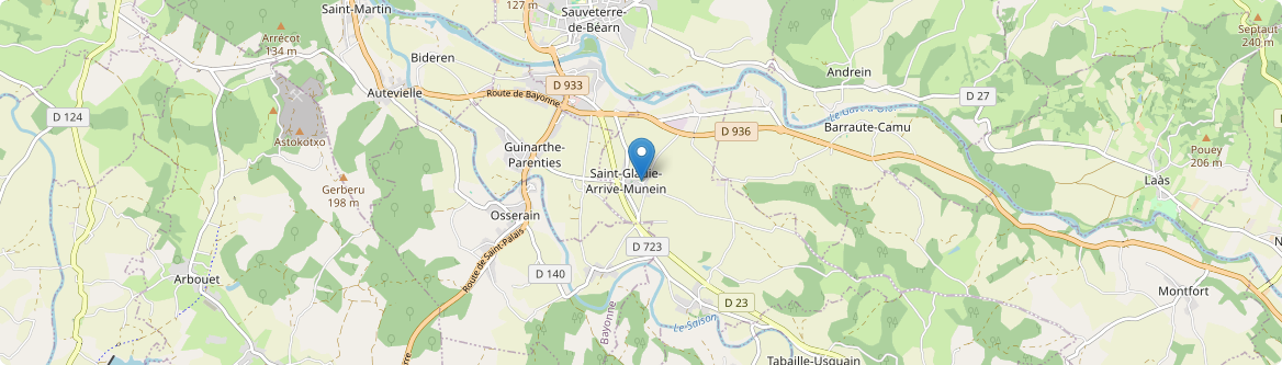Saint-Gladie-Arrive-Munein - Carte