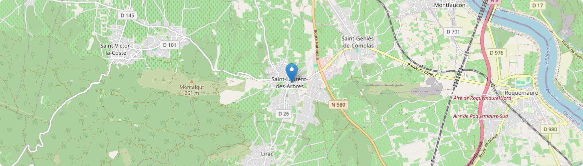 Saint-Laurent-des-Arbres - Carte