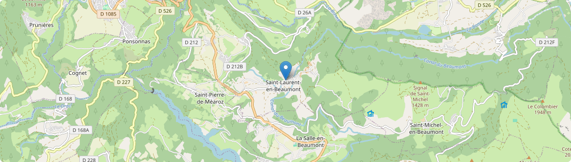 Saint-Laurent-en-Beaumont - Carte