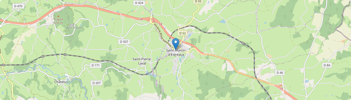 Saint-Martin-d'Estréaux - Carte