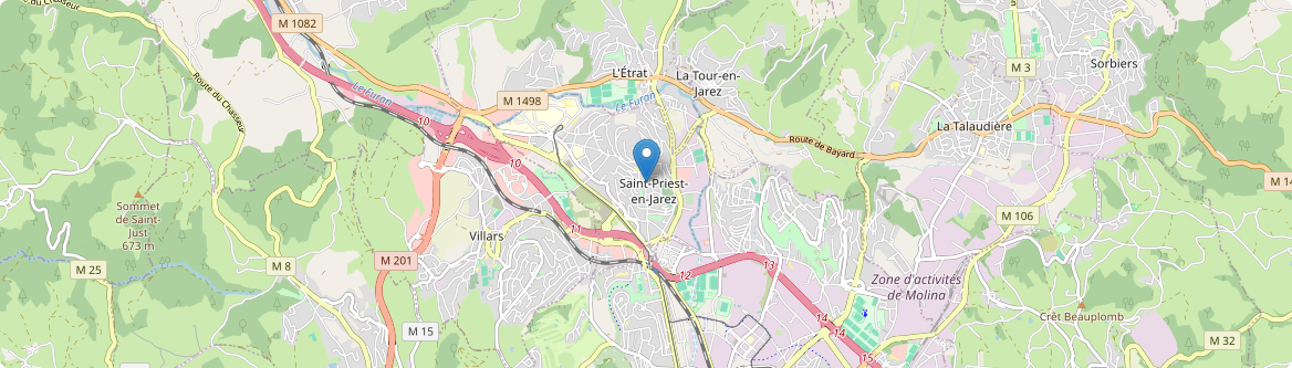 Saint-Priest-en-Jarez - Carte