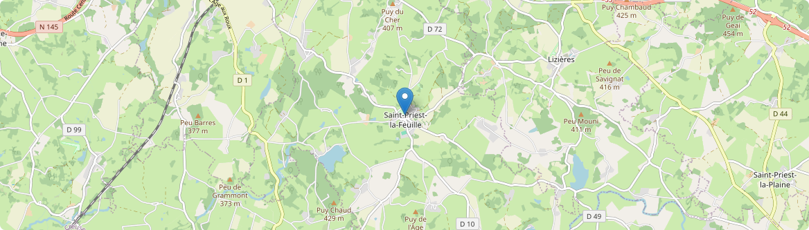 Saint-Priest-la-Feuille - Carte
