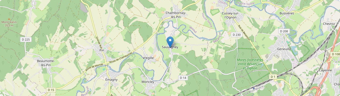 Sauvagney - Carte