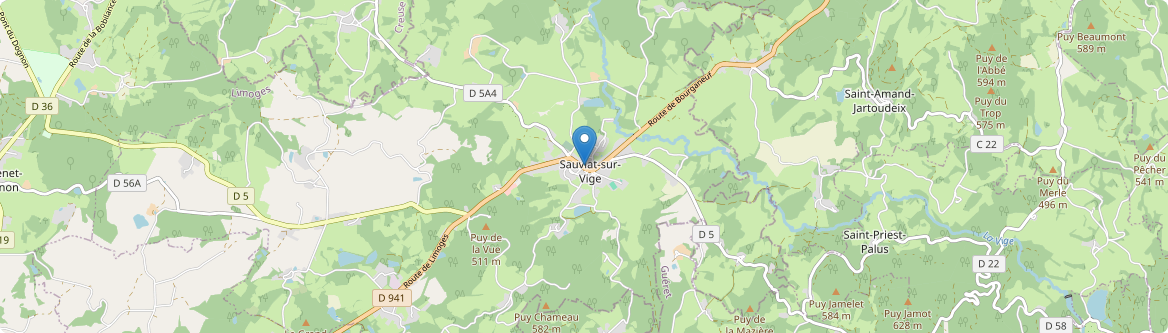 Sauviat-sur-Vige - Carte