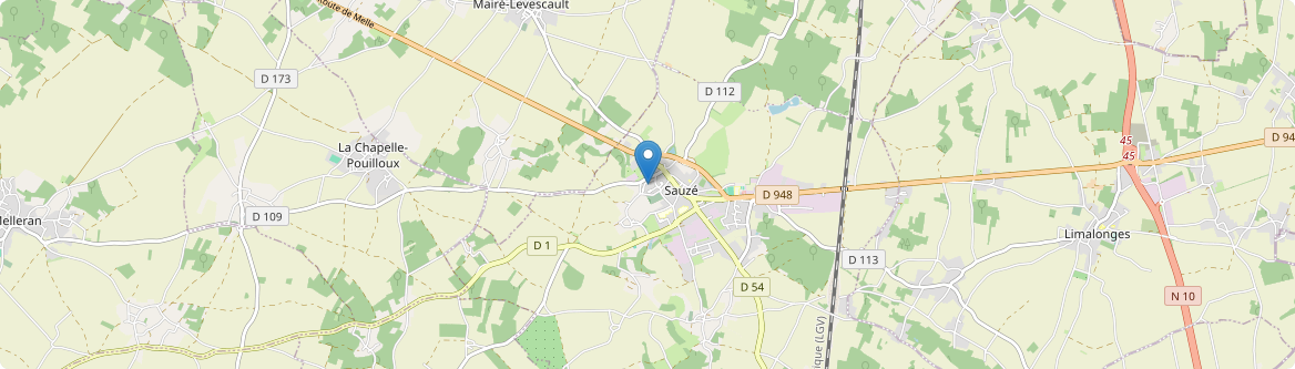 Sauzé-Vaussais - Carte