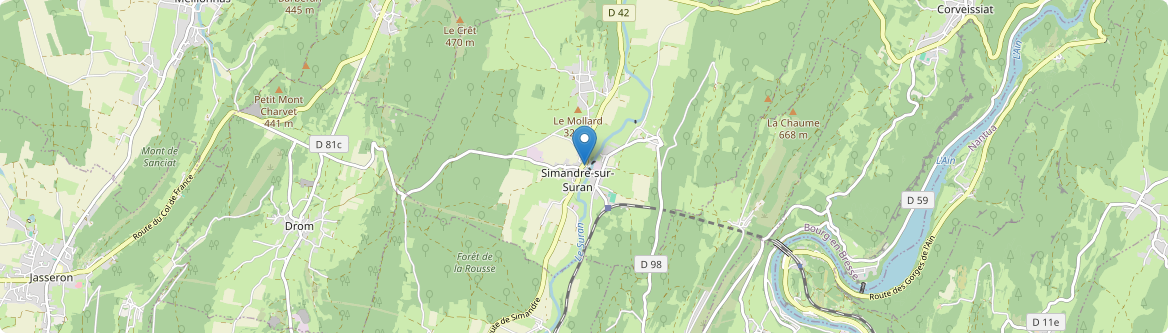 Simandre-sur-Suran - Carte