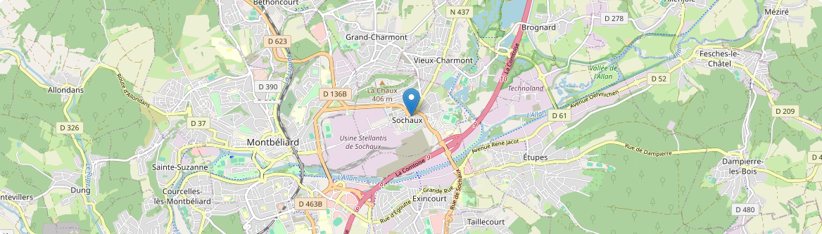 Sochaux - Carte