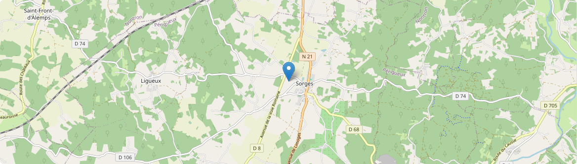 Sorges et Ligueux en Périgord - Carte