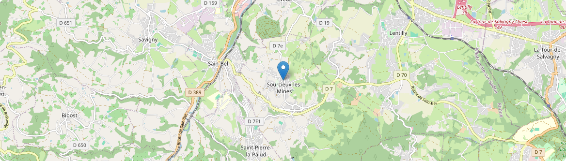 Sourcieux-les-Mines - Carte