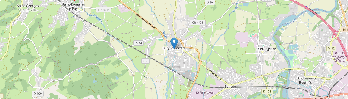 Sury-le-Comtal - Carte