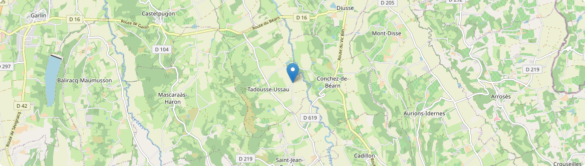Tadousse-Ussau - Carte