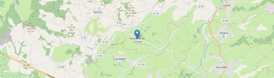 Teissières-de-Cornet - Carte