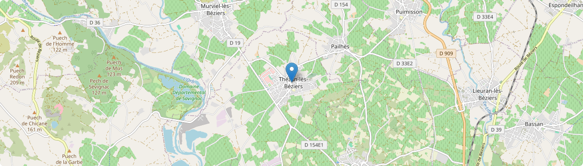 Thézan-lès-Béziers - Carte