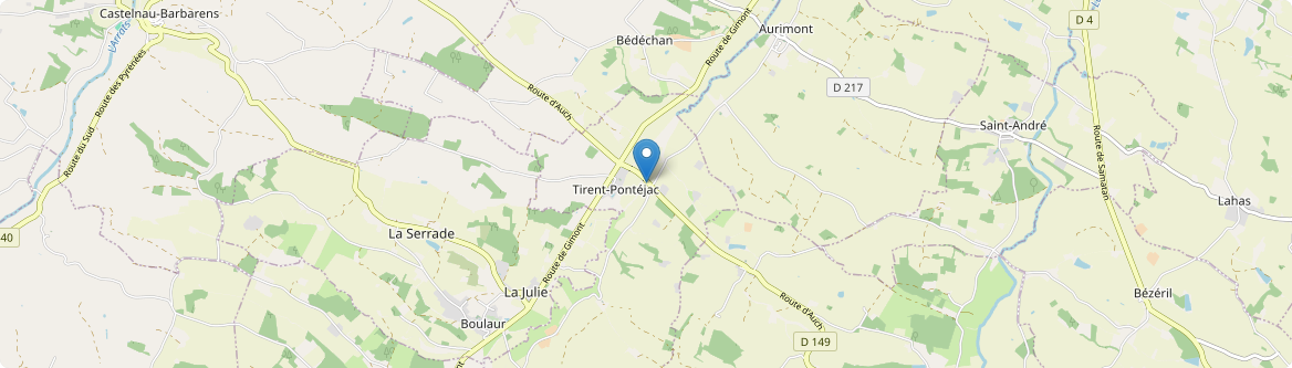 Tirent-Pontéjac - Carte