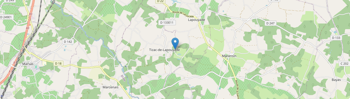 Tizac-de-Lapouyade - Carte
