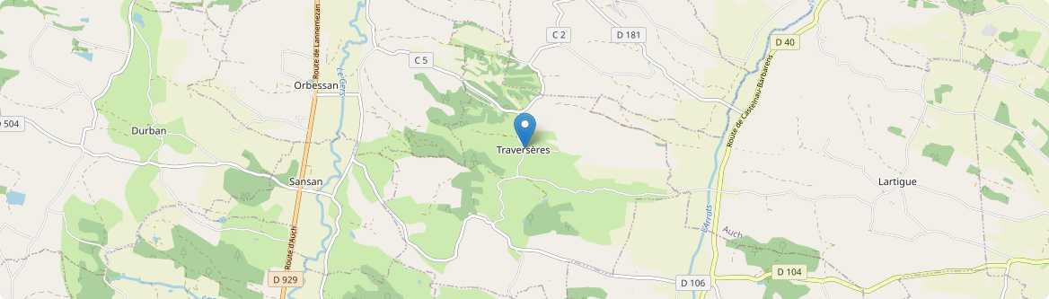 Traversères - Carte