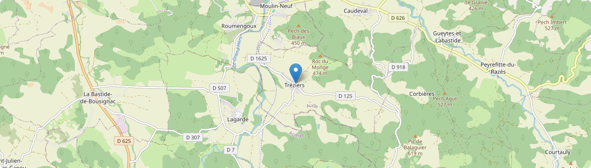 Tréziers - Carte