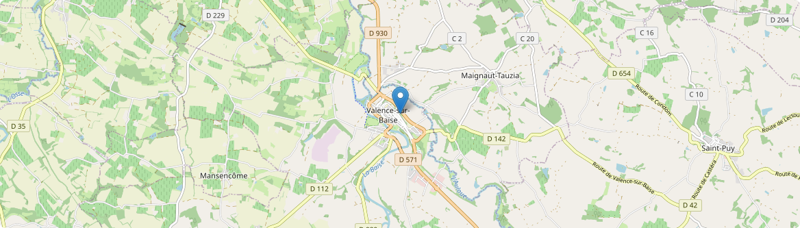 Valence-sur-Baïse - Carte