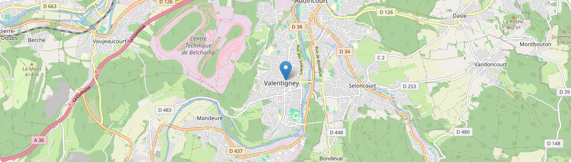 Valentigney - Carte