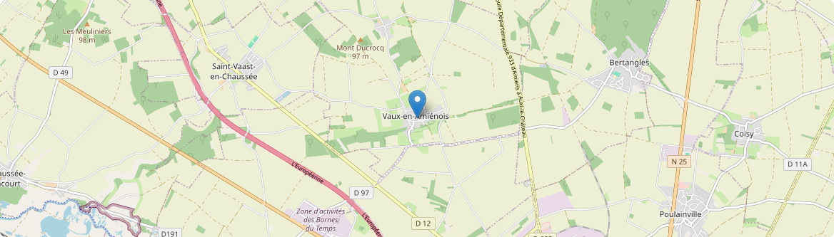 Vaux-en-Amiénois - Carte