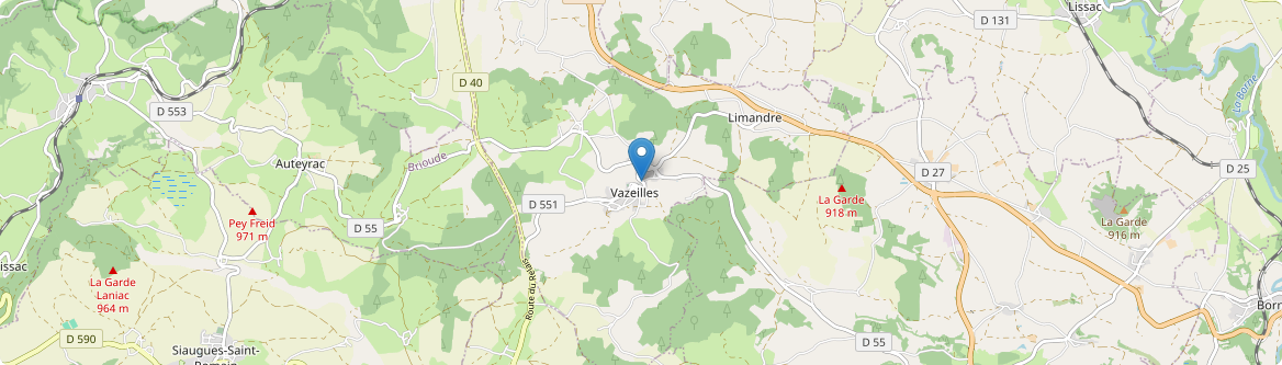 Vazeilles-Limandre - Carte