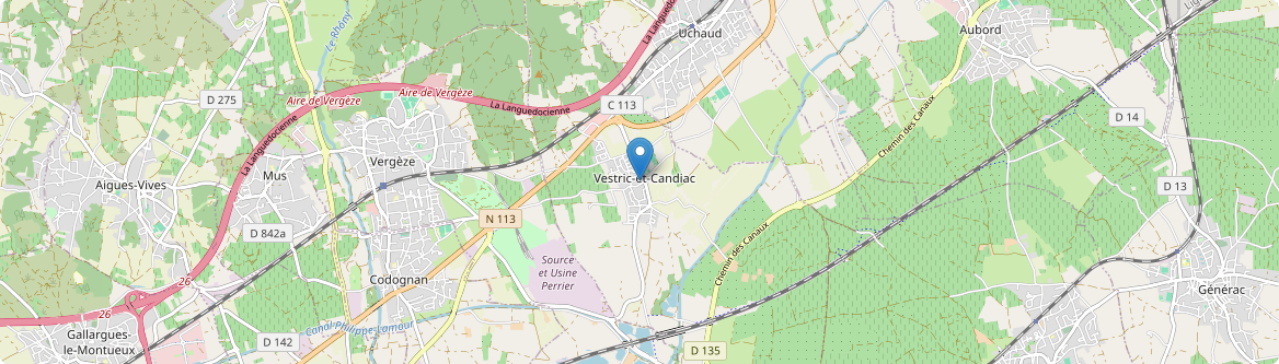 Vestric-et-Candiac - Carte