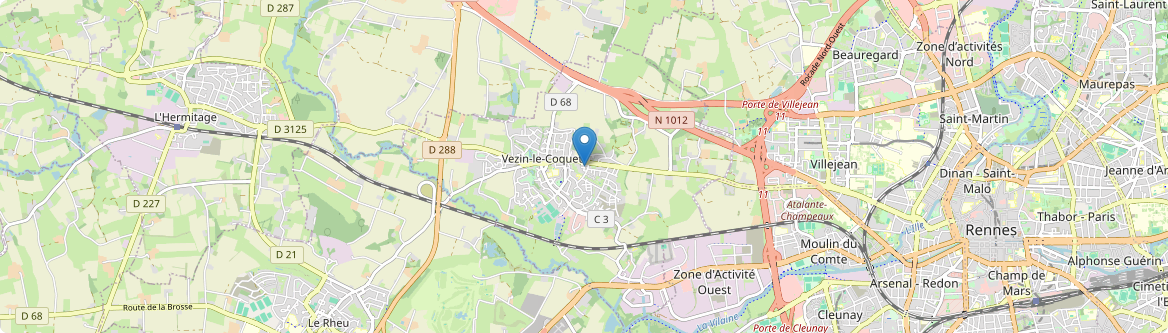 Vezin-le-Coquet - Carte