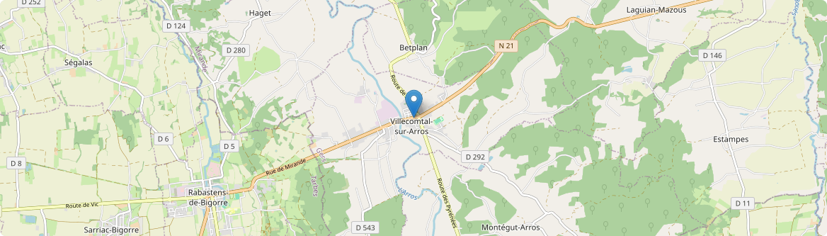 Villecomtal-sur-Arros - Carte