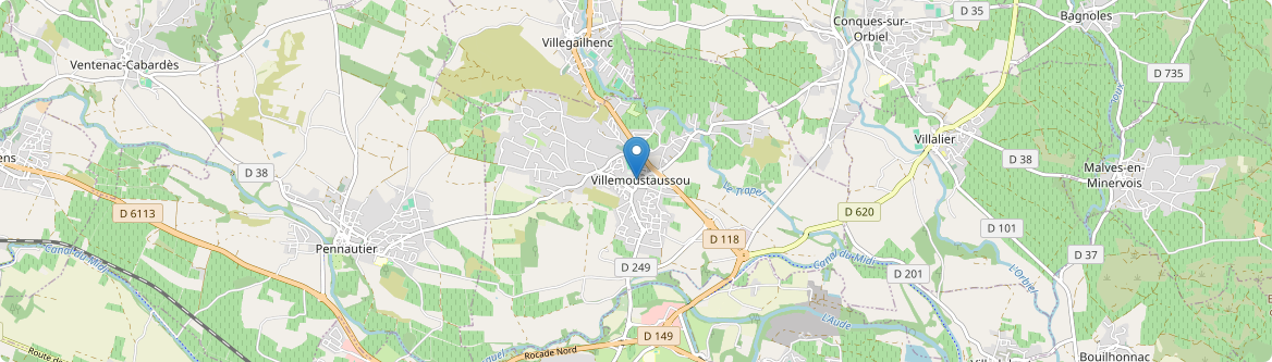 Villemoustaussou - Carte