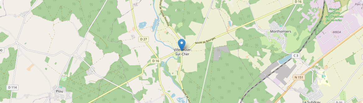Villeneuve-sur-Cher - Carte
