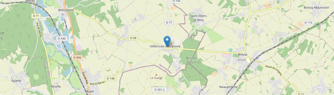 Villiers-en-Désœuvre - Carte