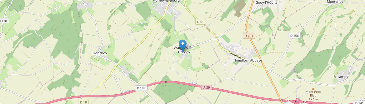 Vraignes-lès-Hornoy - Carte