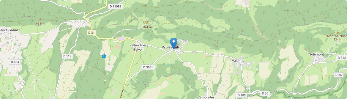 Vyt-lès-Belvoir - Carte