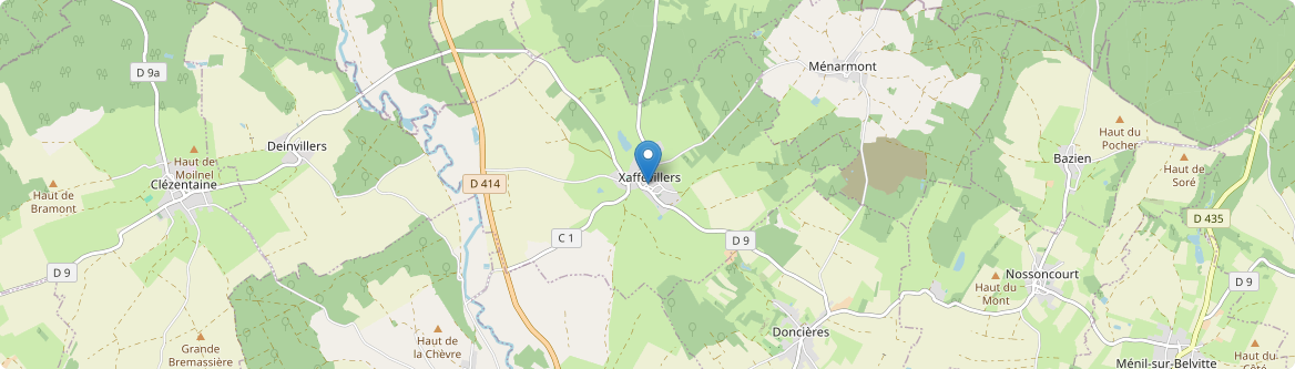 Xaffévillers - Carte