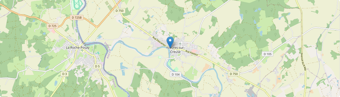 Yzeures-sur-Creuse - Carte