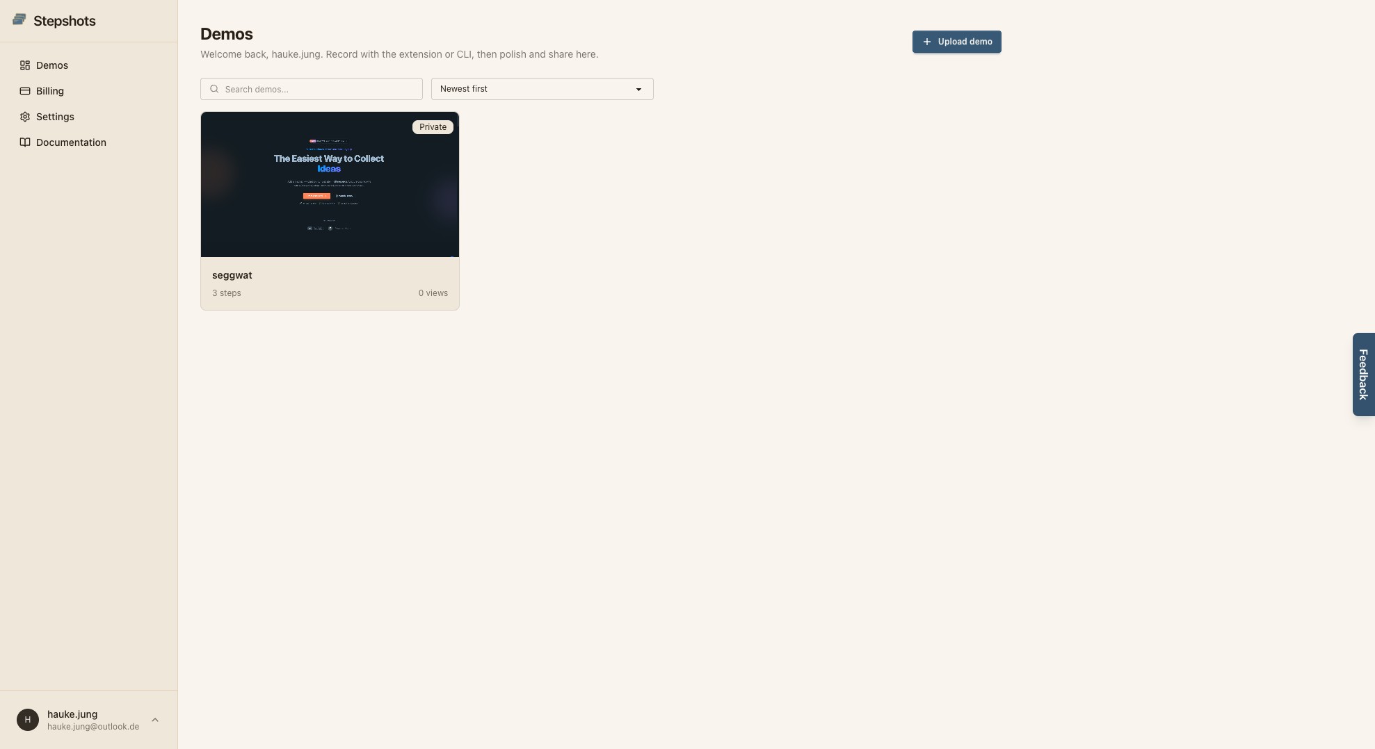 Step 0 of Demo