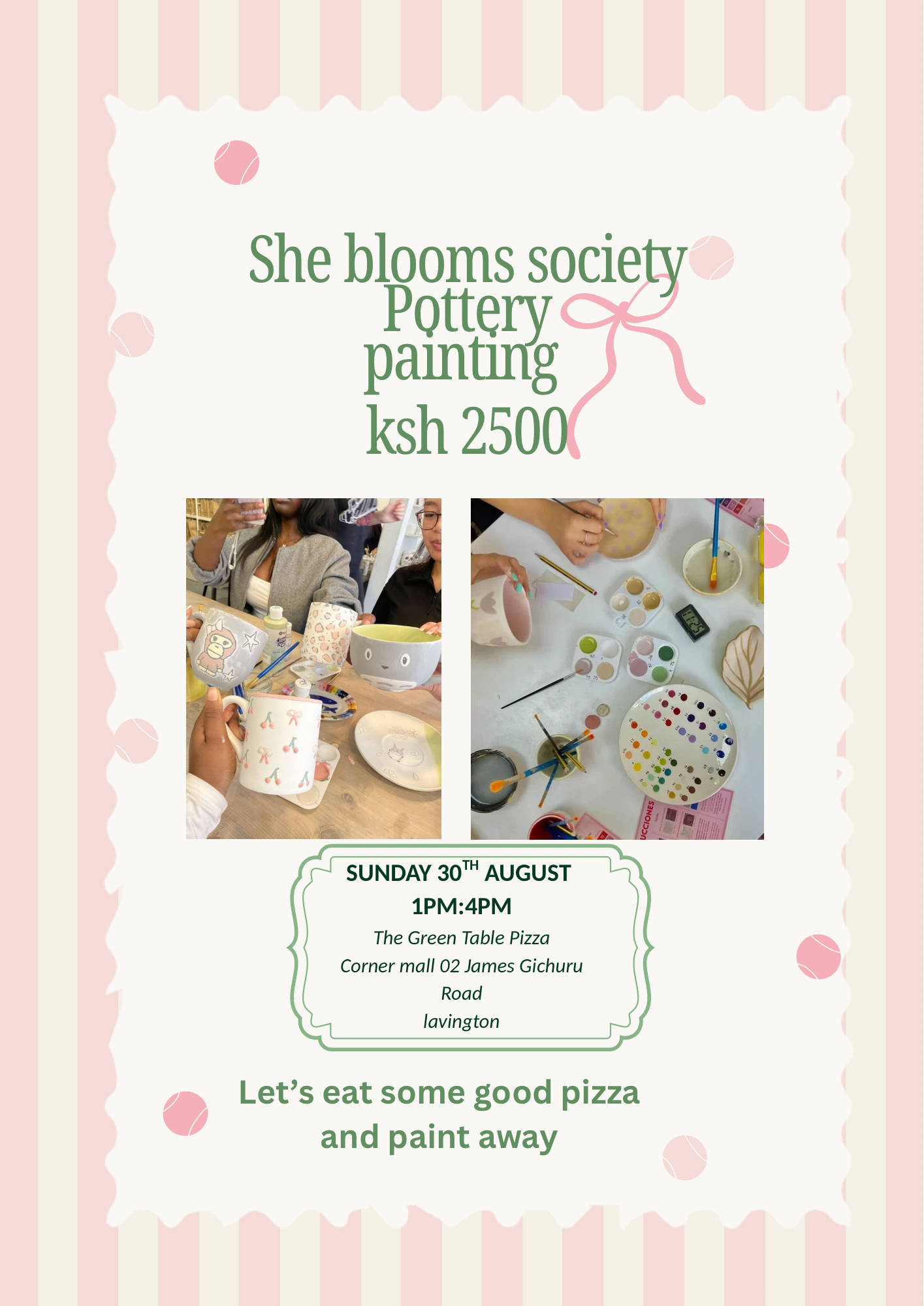 Girls Pottery painting date 