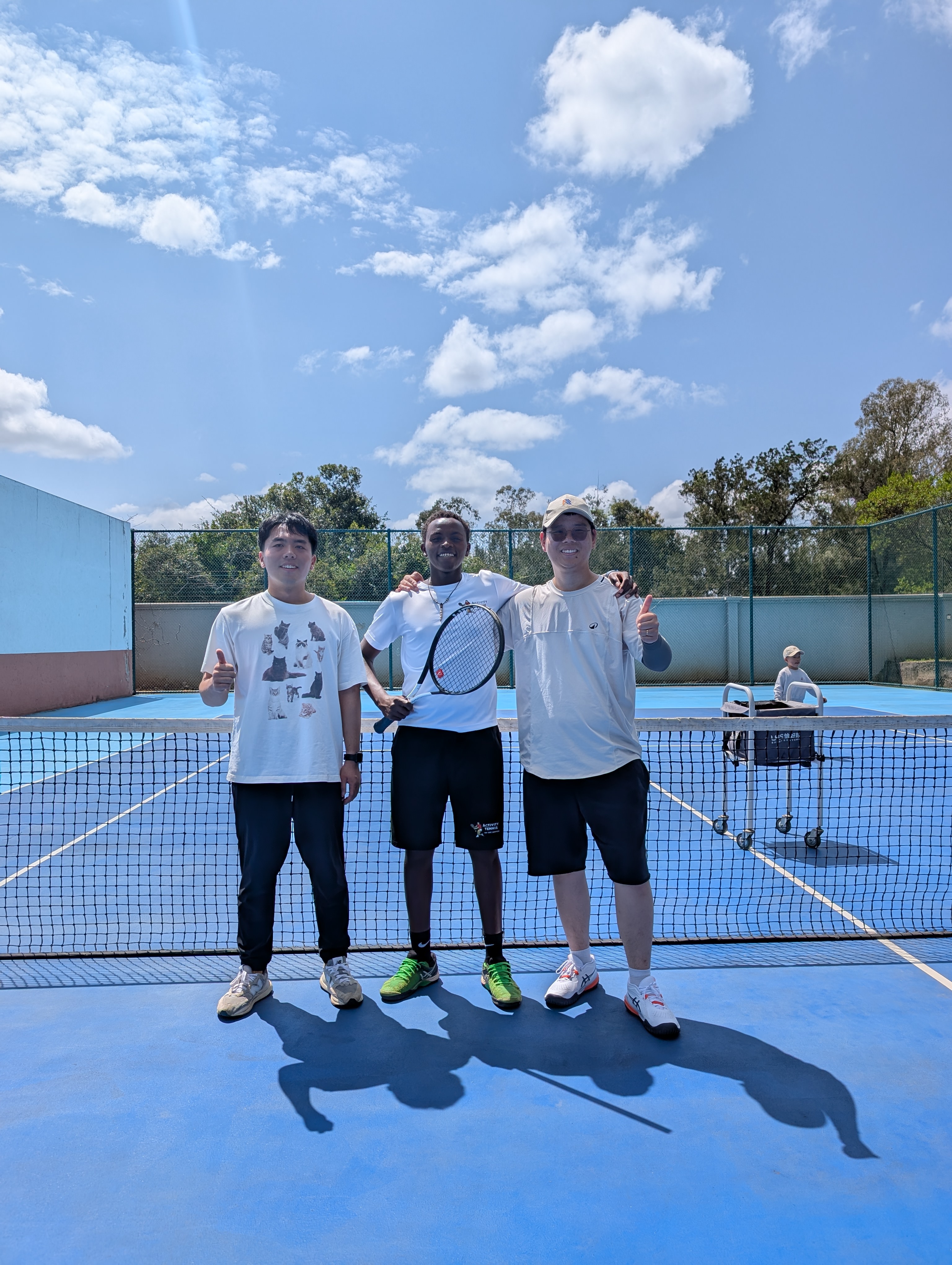 Morning tennis practice session