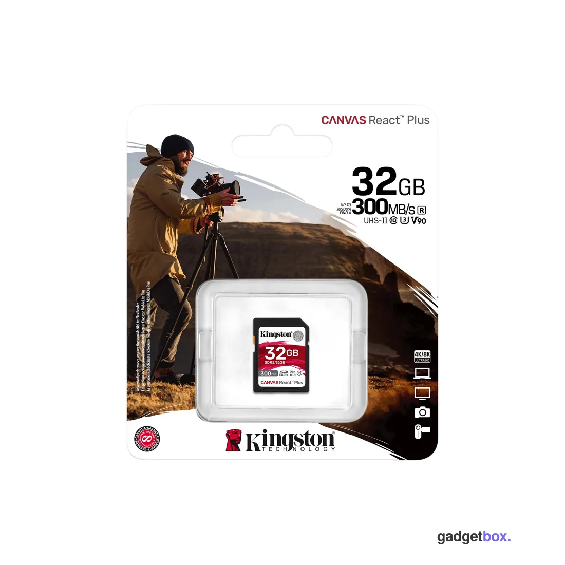 Карта памяти Kingston SDR2/32GB UHS-II U3 V90 32GB без адаптера