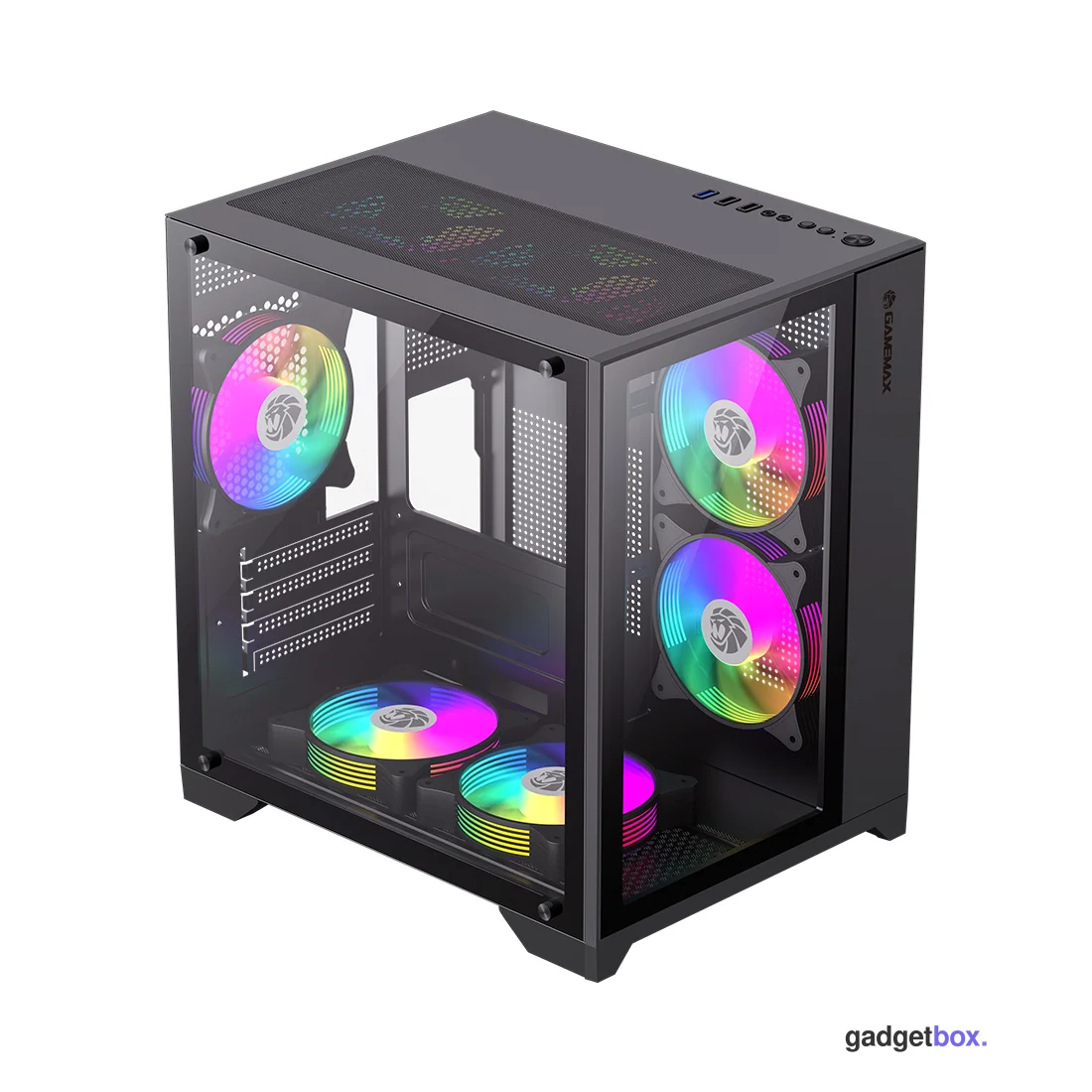 Компьютерный корпус Gamemax Infinity Mini 7 ARGB Fans + Controller Black без Б/П