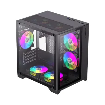 Компьютерный корпус Gamemax Infinity Mini 7 ARGB Fans + Controller Black без Б/П