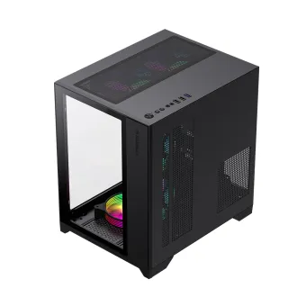Компьютерный корпус Gamemax Infinity Mini 7 ARGB Fans + Controller Black без Б/П