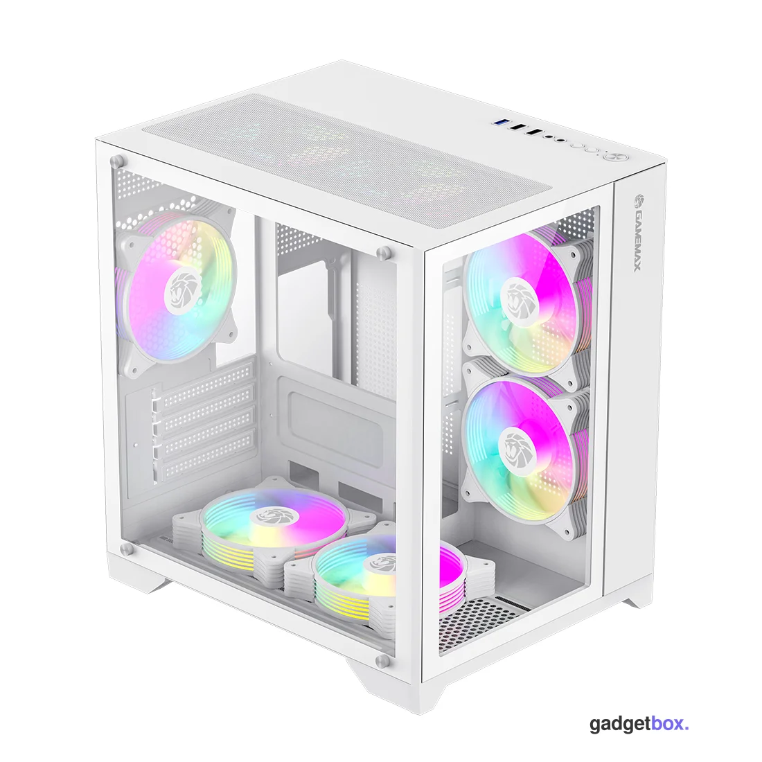 Компьютерный корпус Gamemax Infinity Mini 7 ARGB Fans + Controller White без Б/П