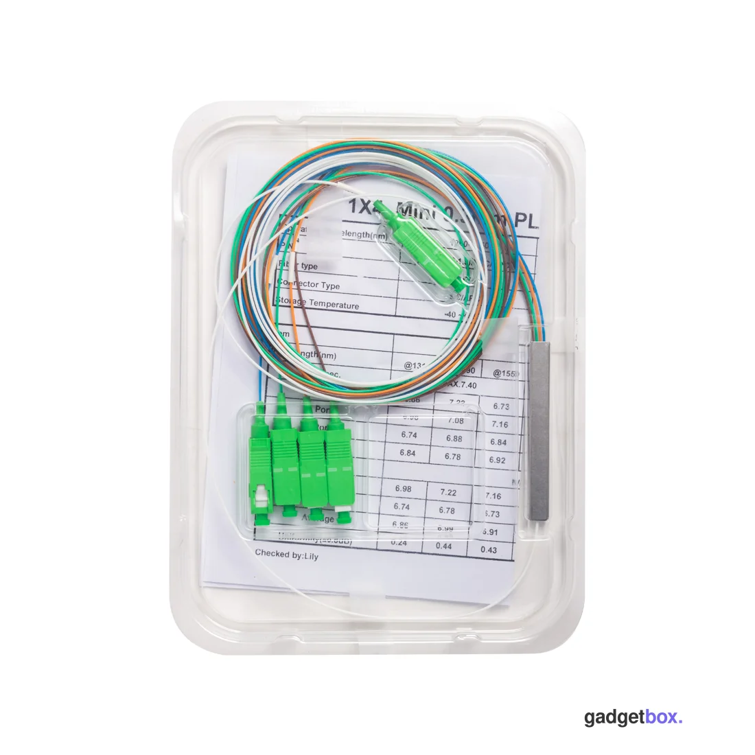 Сплиттер оптоволоконный PLC А-Оптик 1х4 SC/APC 1,5m SM