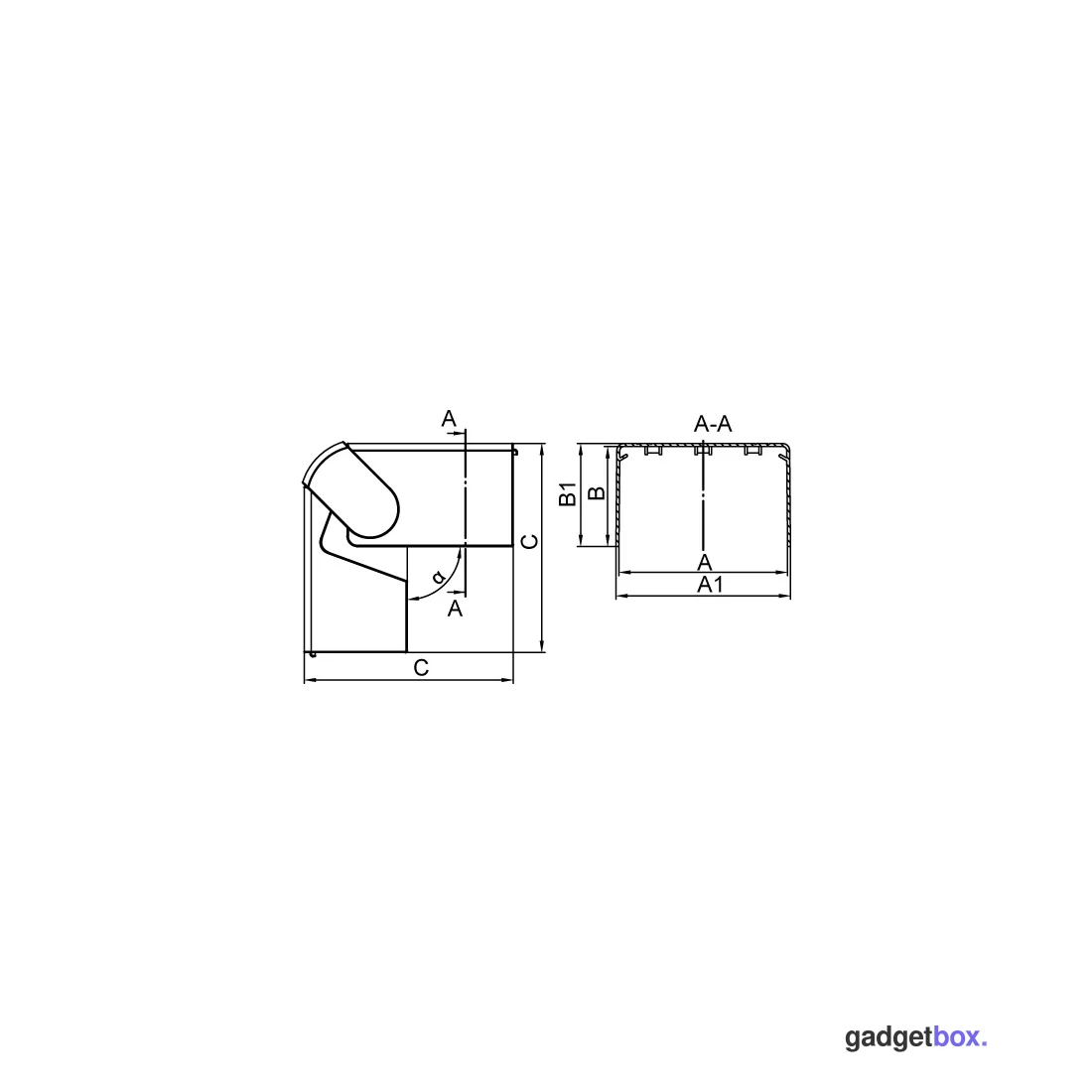 Угол внешний изменяемый NEAV DKC 01712 80x60 (70°-120°)