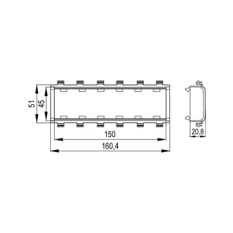 Каркас под 6 модулей Viva DKC F0003A для In-liner Front, белый