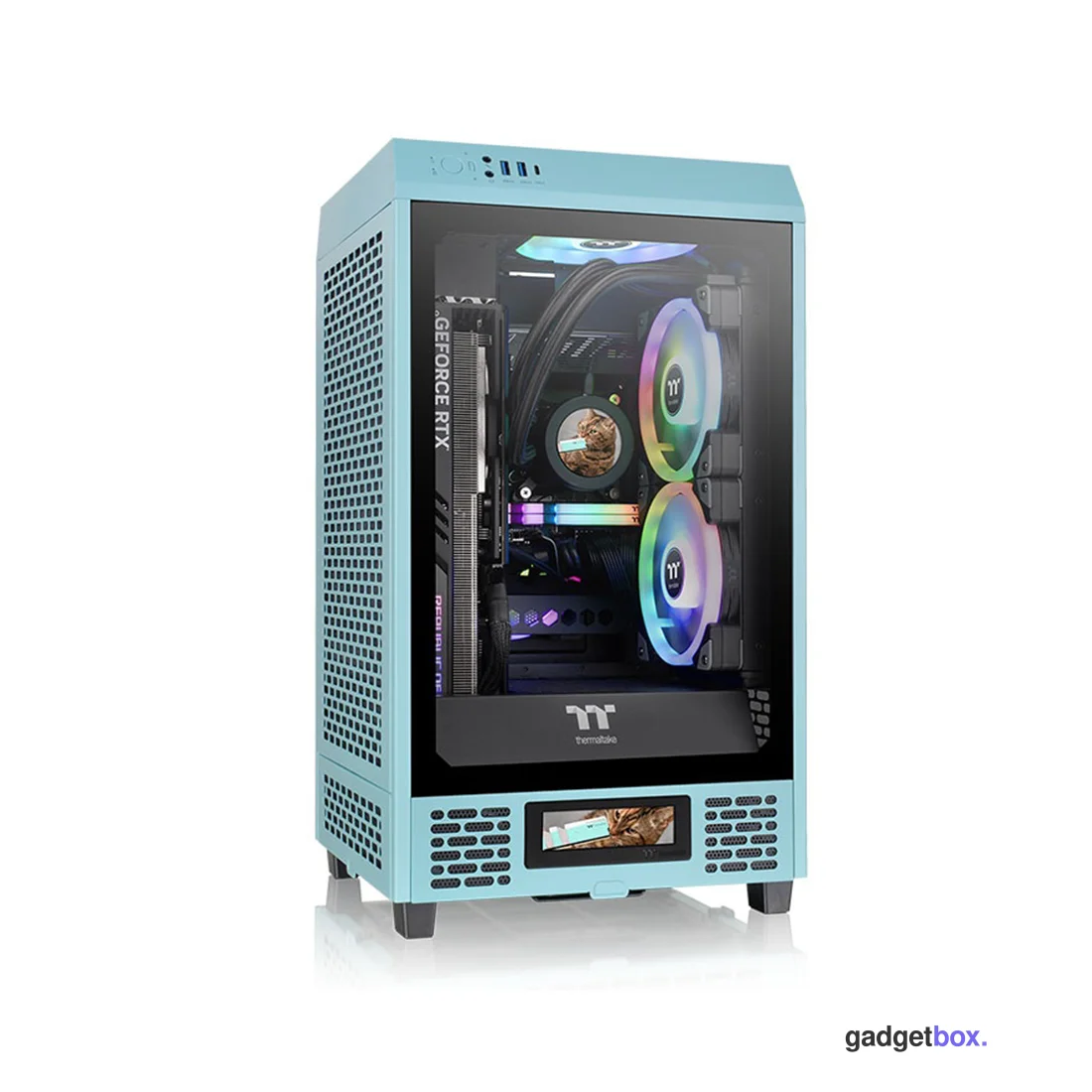 Компьютерный корпус Thermaltake The Tower 200 Turquoise Mini Chassis без Б/П