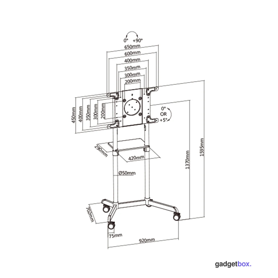 Стойка мобильная Brateck TTV11-46TW