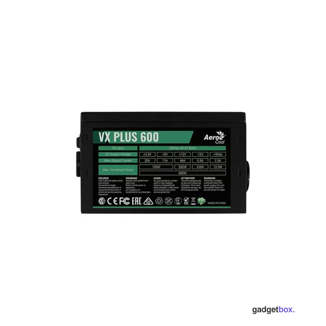Блок питания Aerocool VX PLUS Stealth 600